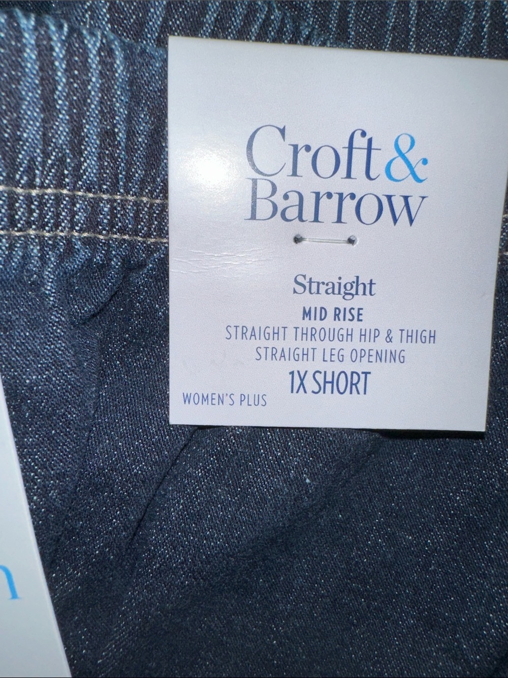 croft & barrow Dark Blue Straight Leg Jeans - Picture 5 of 5